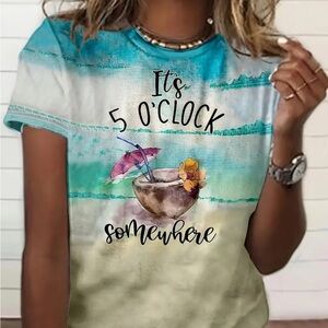 Women's Blue Graphic Tee